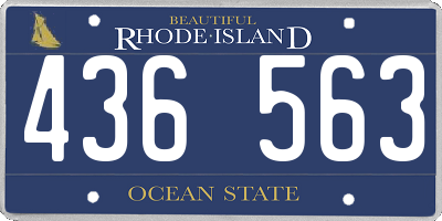 RI license plate 436563