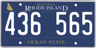 RI license plate 436565