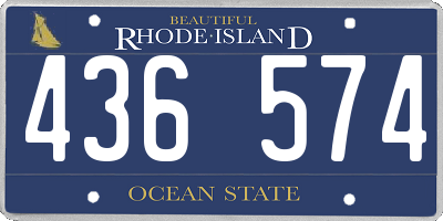 RI license plate 436574
