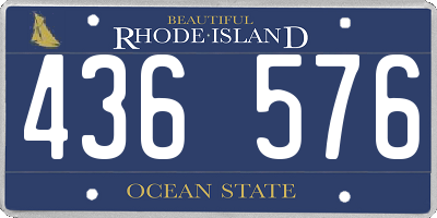 RI license plate 436576