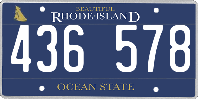 RI license plate 436578