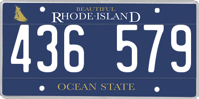 RI license plate 436579