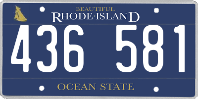 RI license plate 436581