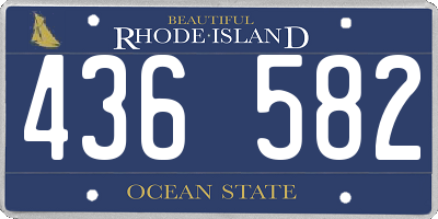 RI license plate 436582