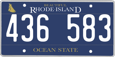 RI license plate 436583