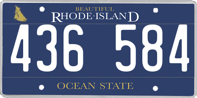 RI license plate 436584