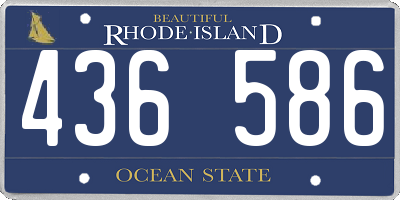 RI license plate 436586