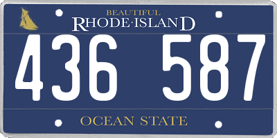 RI license plate 436587