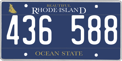 RI license plate 436588