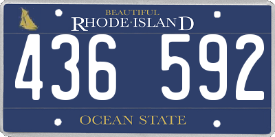 RI license plate 436592