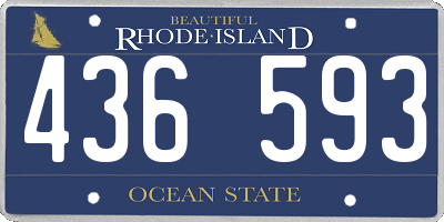RI license plate 436593