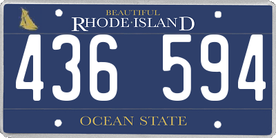 RI license plate 436594