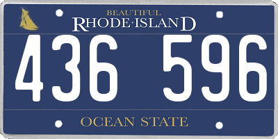 RI license plate 436596
