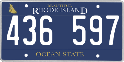 RI license plate 436597