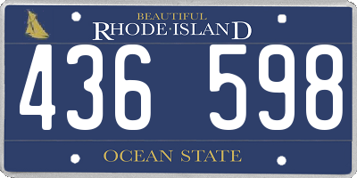 RI license plate 436598