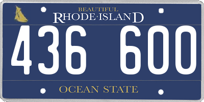 RI license plate 436600