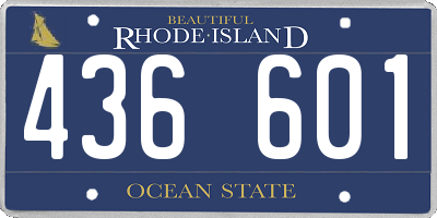 RI license plate 436601