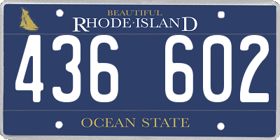 RI license plate 436602