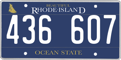 RI license plate 436607