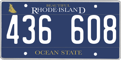 RI license plate 436608