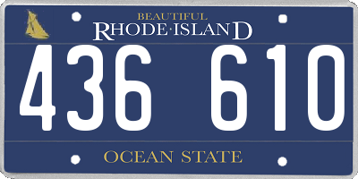 RI license plate 436610