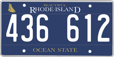 RI license plate 436612