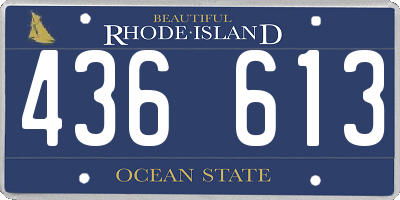 RI license plate 436613