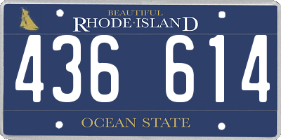RI license plate 436614