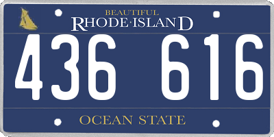 RI license plate 436616