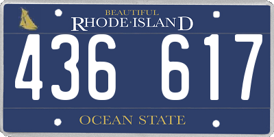 RI license plate 436617