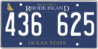 RI license plate 436625