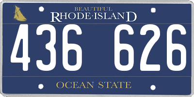 RI license plate 436626