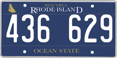 RI license plate 436629