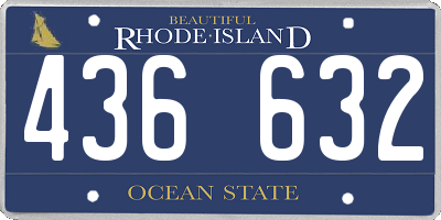 RI license plate 436632