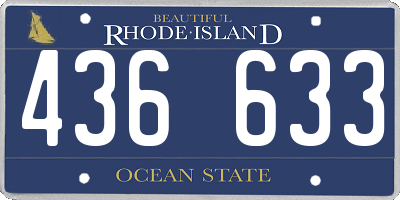 RI license plate 436633