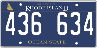 RI license plate 436634