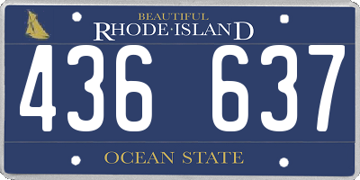 RI license plate 436637