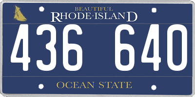 RI license plate 436640