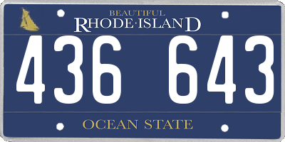 RI license plate 436643
