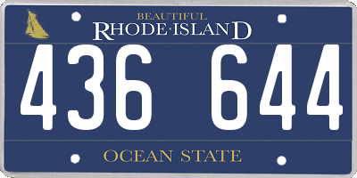 RI license plate 436644