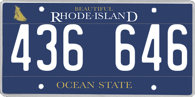 RI license plate 436646