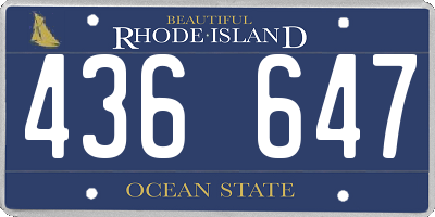 RI license plate 436647