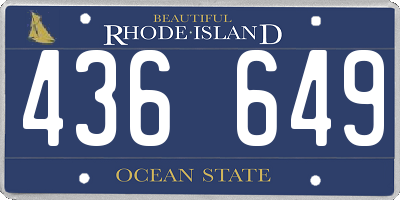 RI license plate 436649