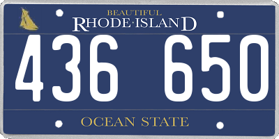 RI license plate 436650