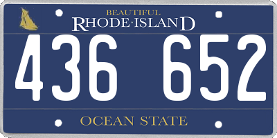 RI license plate 436652