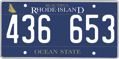 RI license plate 436653