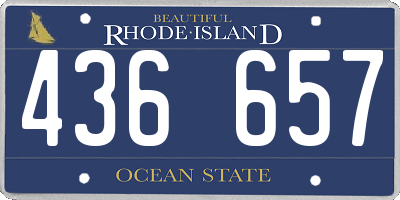 RI license plate 436657