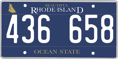 RI license plate 436658