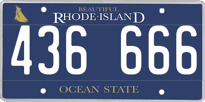RI license plate 436666