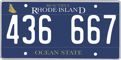 RI license plate 436667